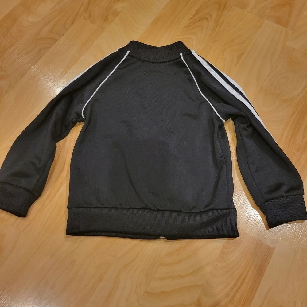 Adidas Black Baby Track Zip Up Jacket Size 12 months